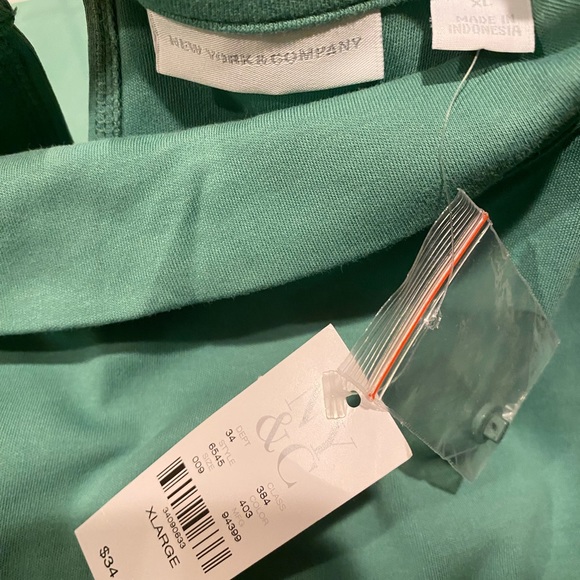 NWT XL Mint Green sleeveless dress with a pocket on each side .100% Cotton - Picture 4 of 5